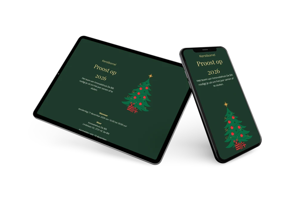 Feestelijke uitnodiging voor een teamkerstborrel &ndash; example 2