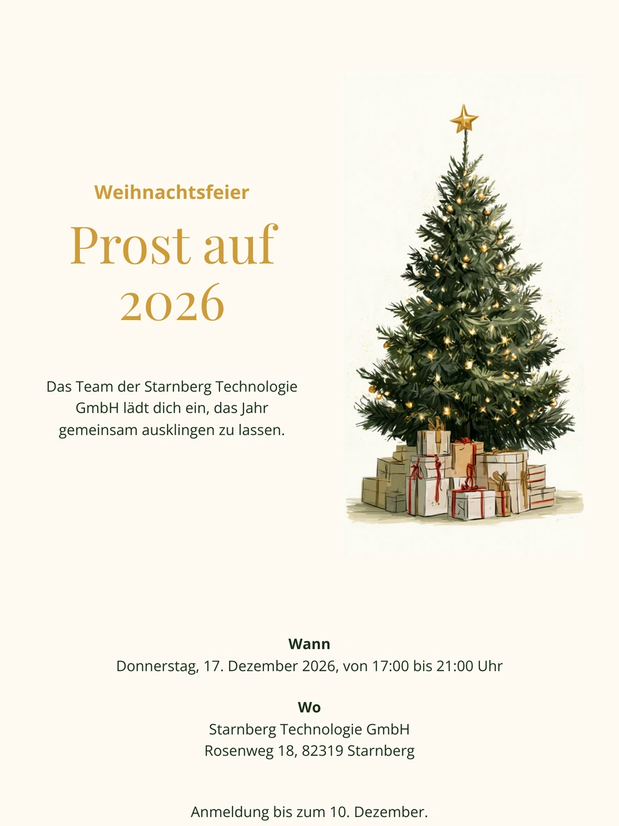 Betriebliche Weihnachtsfeier-Einladung mit Sternen