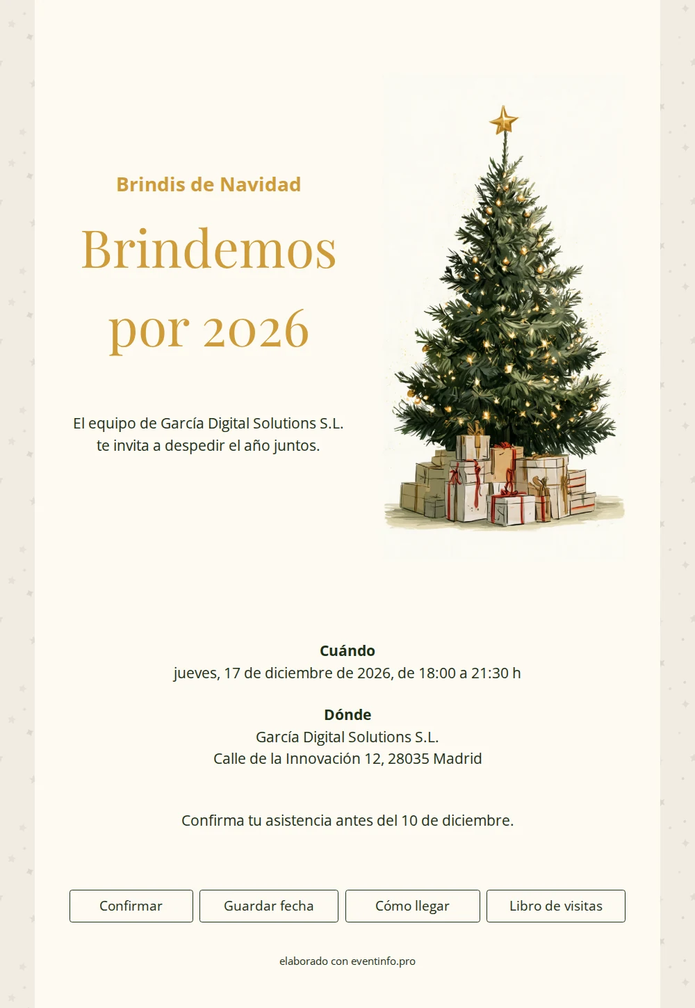 Invitación empresarial de Navidad con estrellas &ndash; example 1