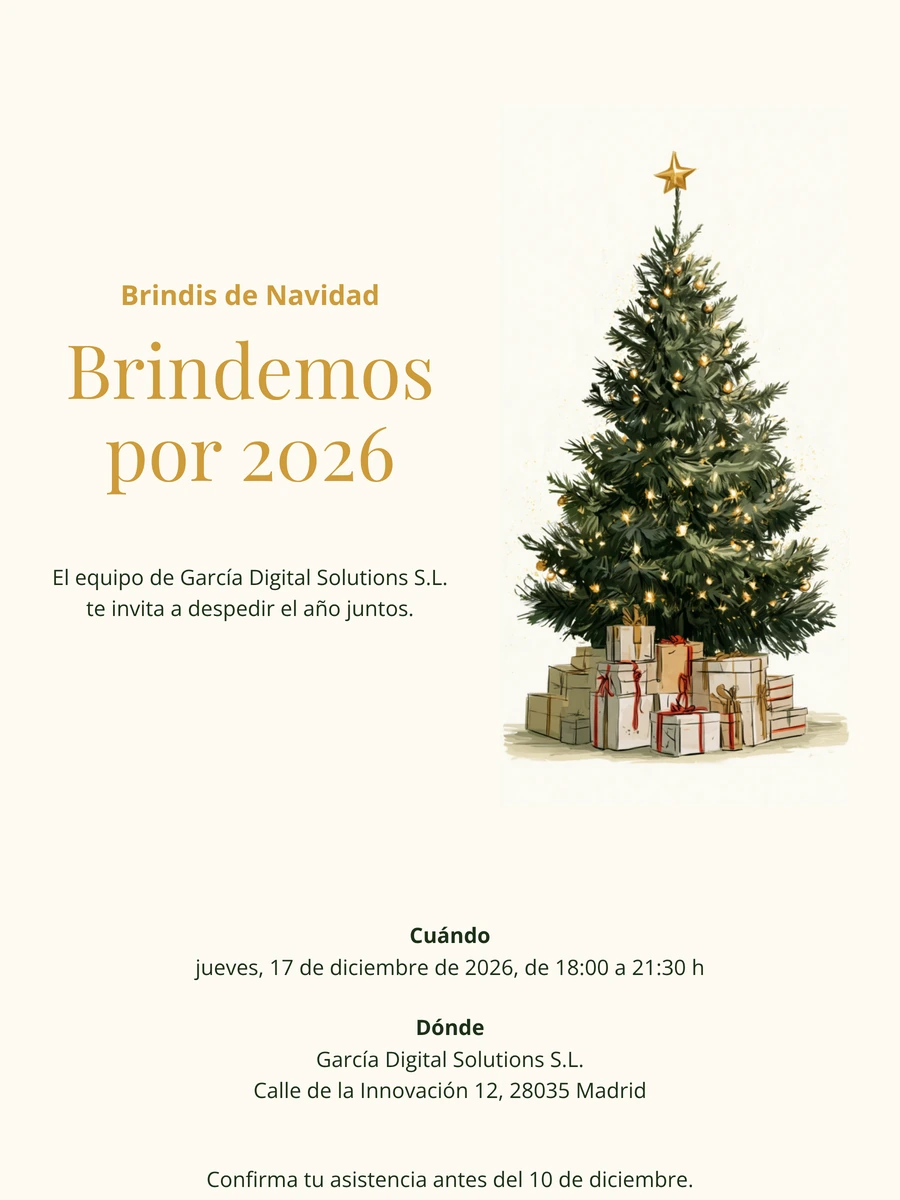 Invitación empresarial de Navidad con estrellas