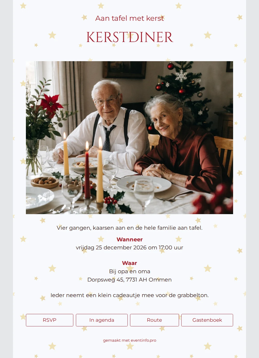 Warme uitnodiging voor een familiediner &ndash; example 1