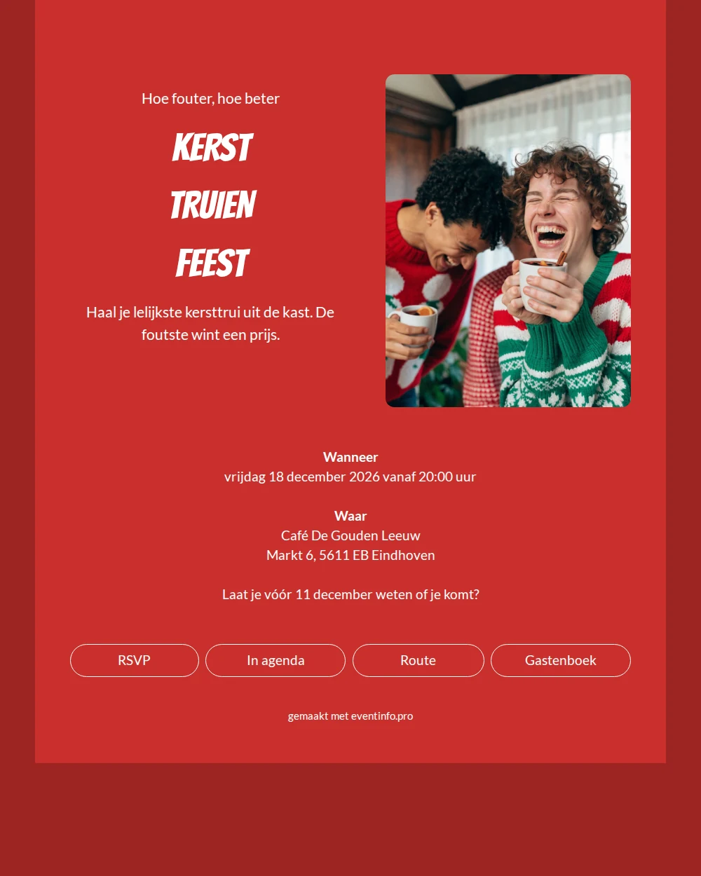 Speelse kaart voor een gezellig truienfeest &ndash; example 1