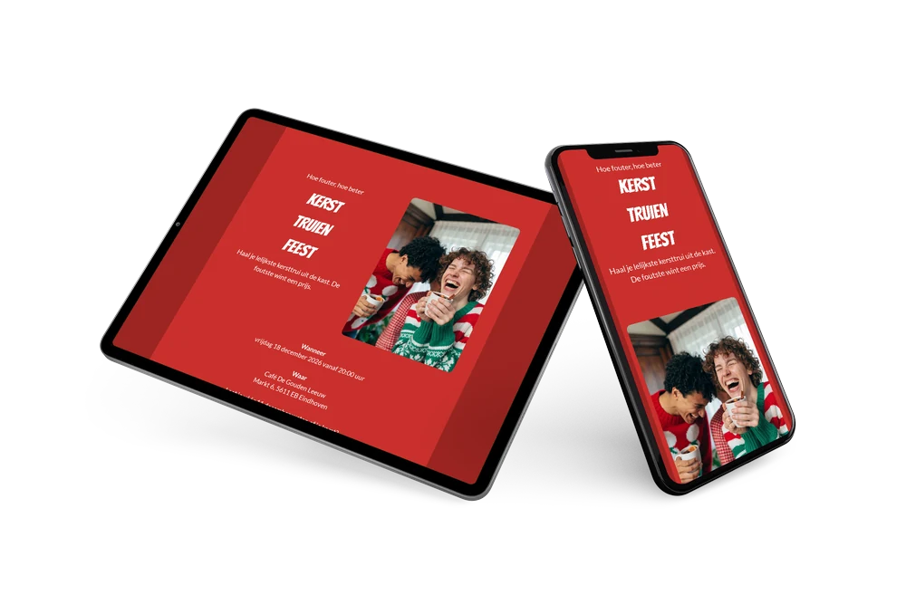 Speelse kaart voor een gezellig truienfeest &ndash; example 2