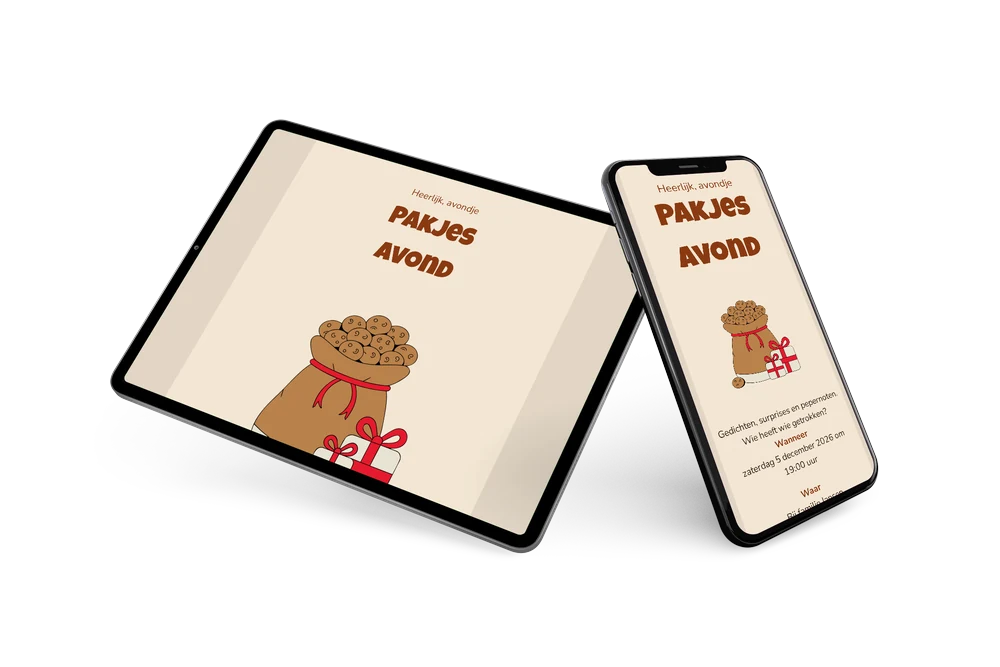 Pakjesavond kaart met pepernotenzak en cadeaus maken &ndash; example 2