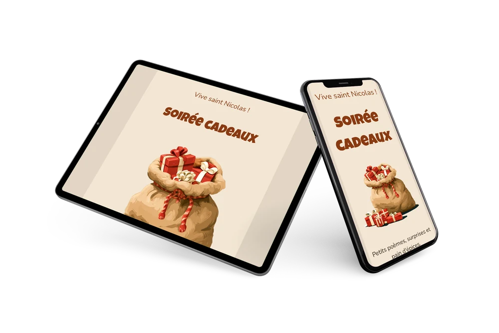 Invitation de Saint-Nicolas avec nœuds rouges &ndash; example 2