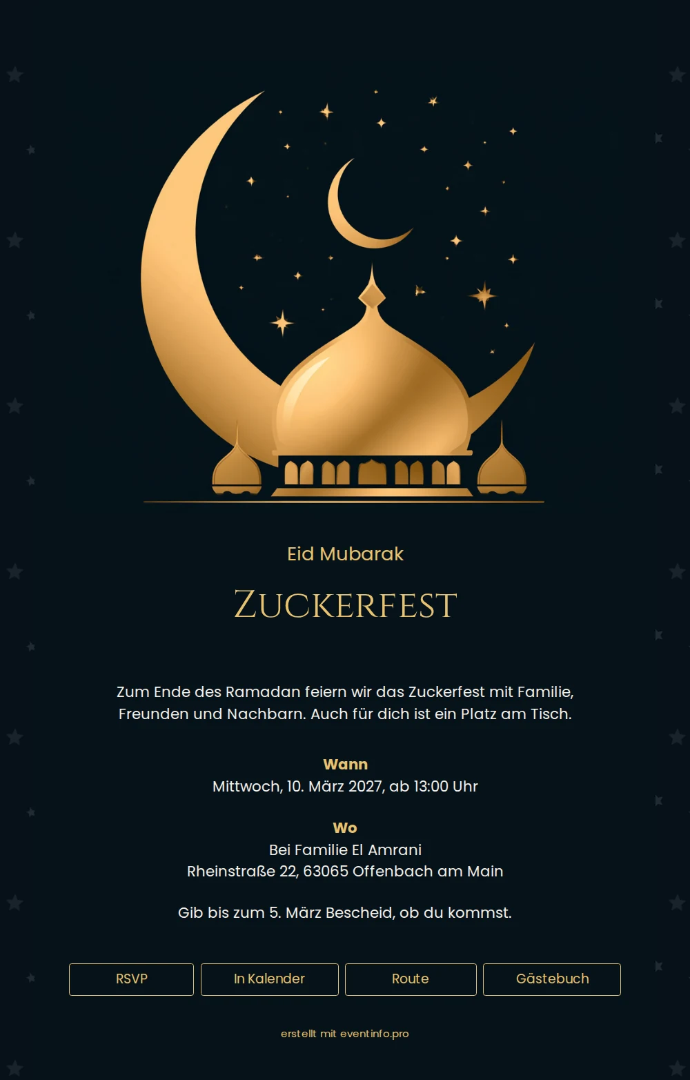 Einladung zum Zuckerfest mit goldener Moschee &ndash; example 1