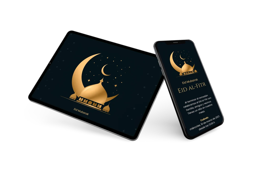 Invitación de fiesta con luna y mezquita &ndash; example 2