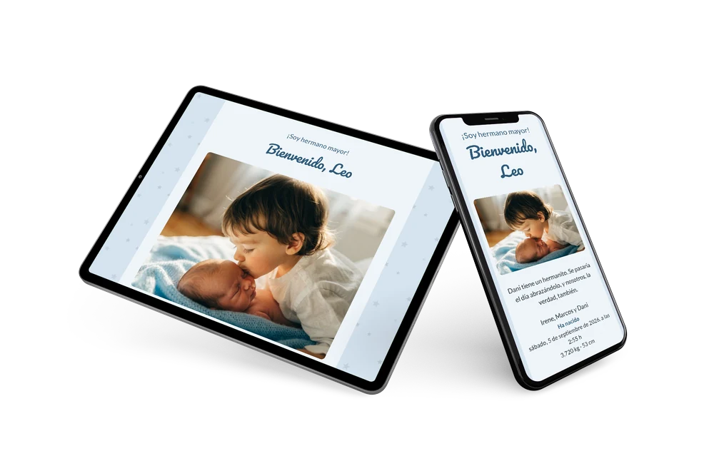 Tarjeta entrañable de nacimiento con foto &ndash; example 2