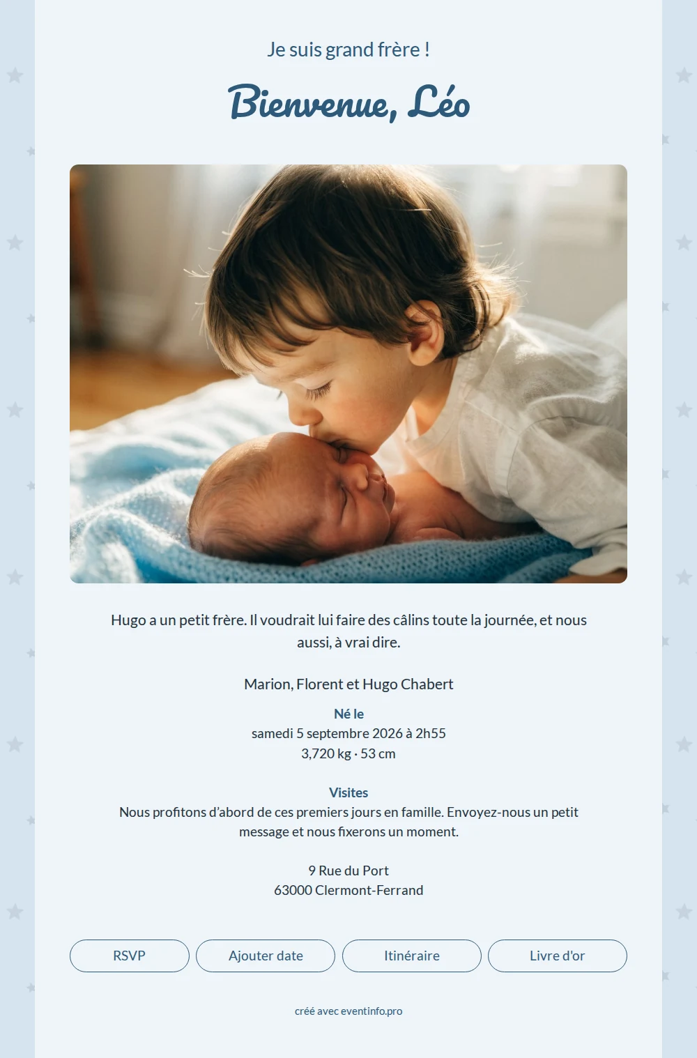 Faire-part attachant de naissance avec vraie photo &ndash; example 1