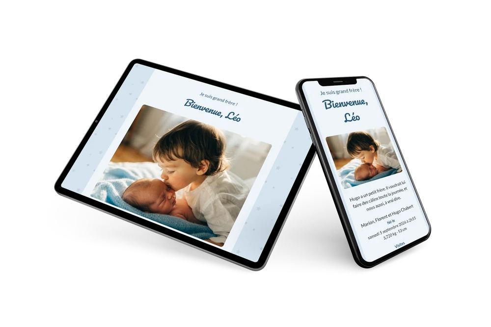 Faire-part attachant de naissance avec vraie photo &ndash; example 2