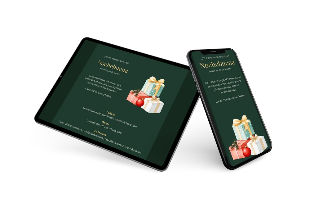 Crear invitación navideña con bola roja &ndash; example 2
