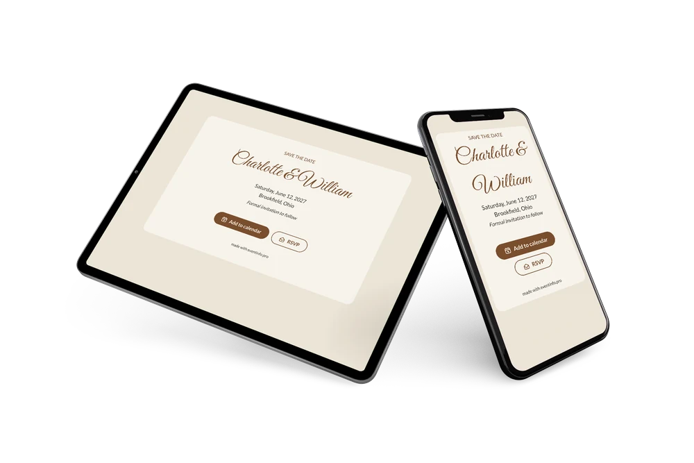 Make a calligraphy save the date online &ndash; example 2