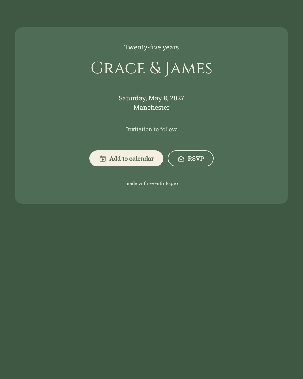 Create a sage anniversary save the date &ndash; example 1
