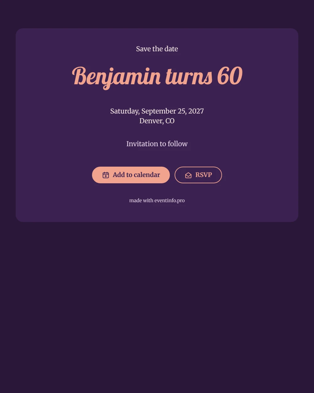 Make a retro 60th save the date &ndash; example 1