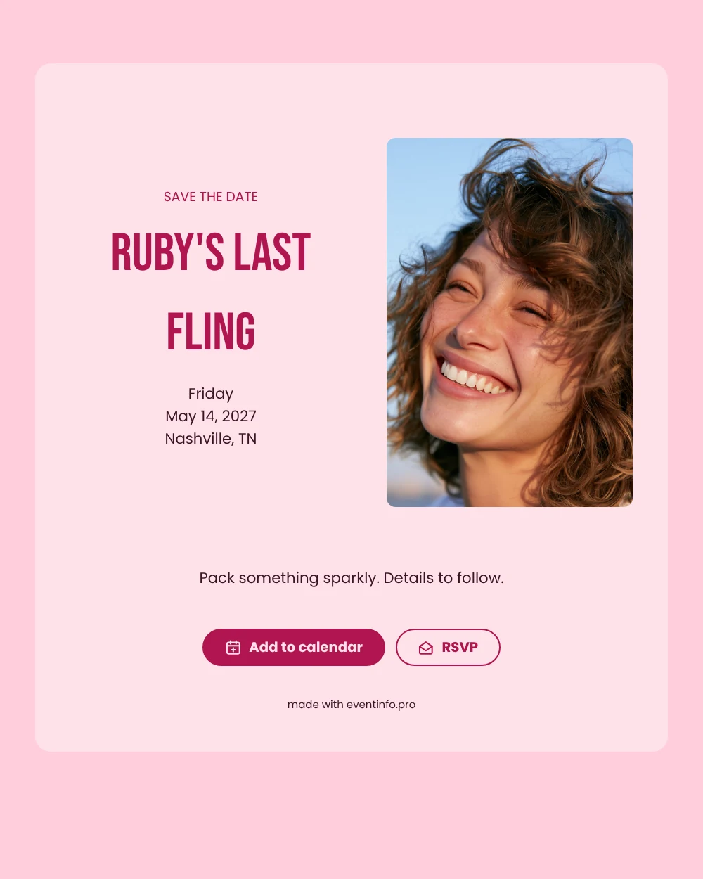 Make a bride squad save the date &ndash; example 1