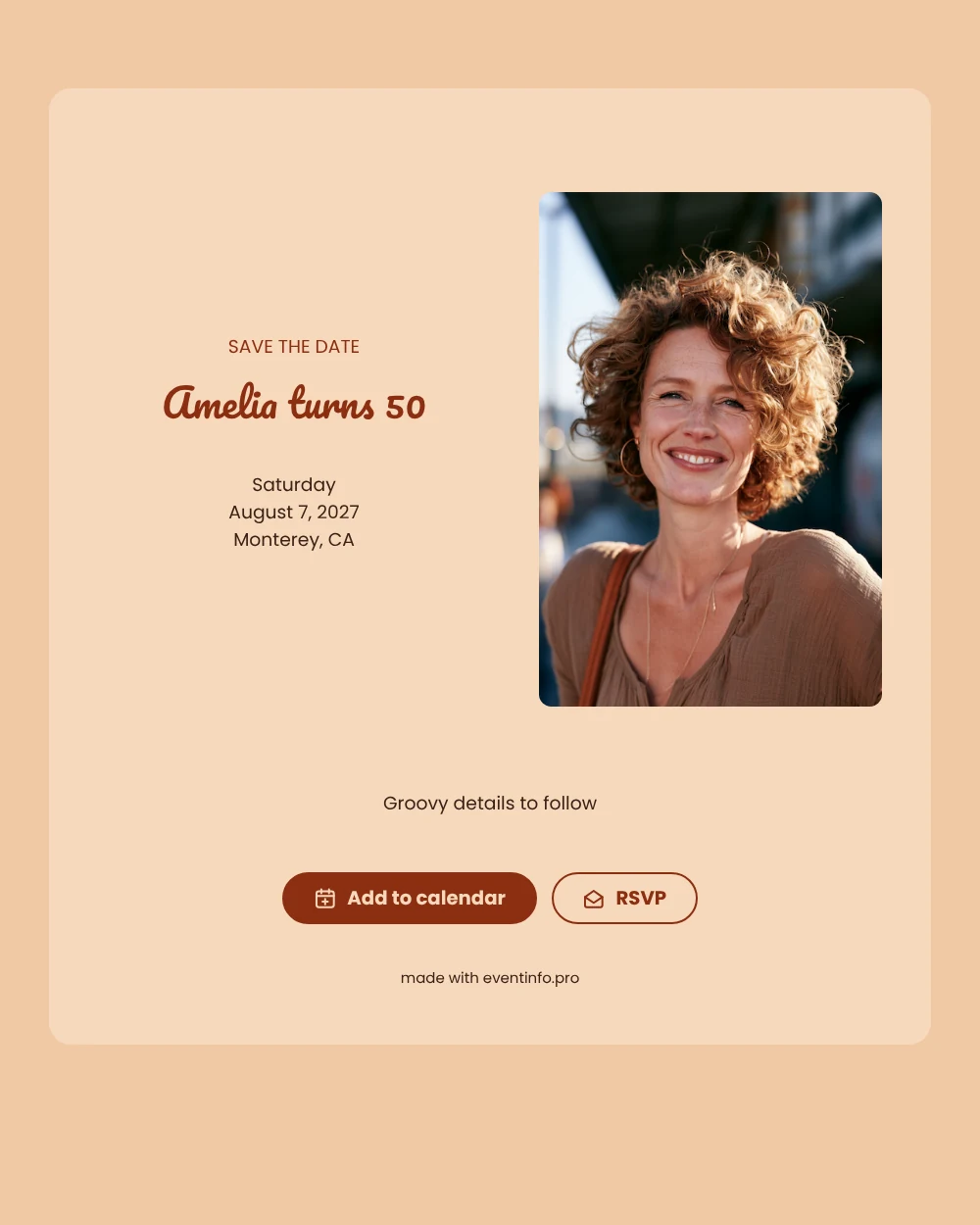 Create a groovy 50th save the date &ndash; example 1