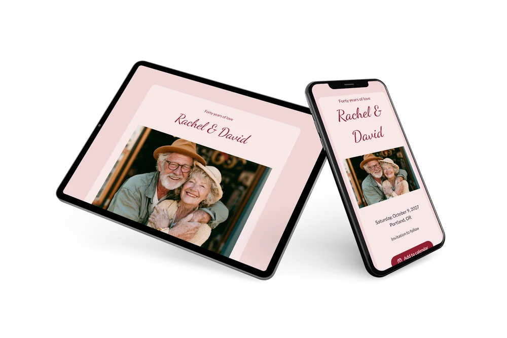 Create a blush ruby save the date &ndash; example 2