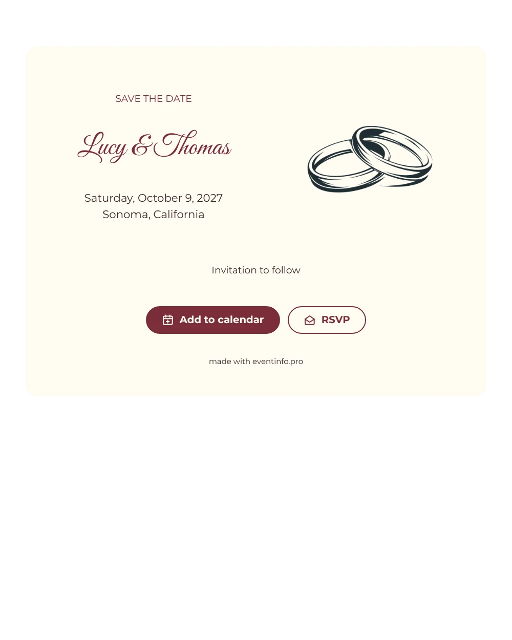 Make a line-art rings save the date &ndash; example 1