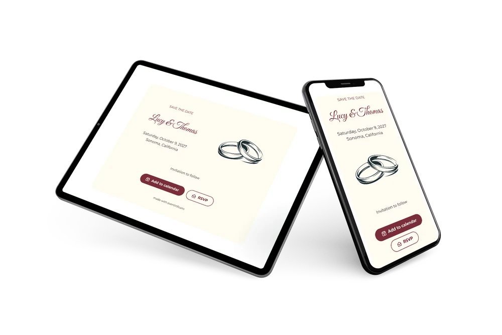 Make a line-art rings save the date &ndash; example 2