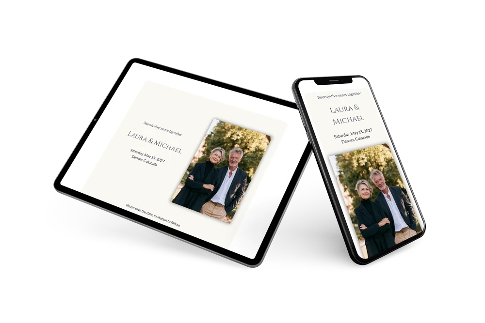 Make a silver-grey anniversary save the date &ndash; example 2