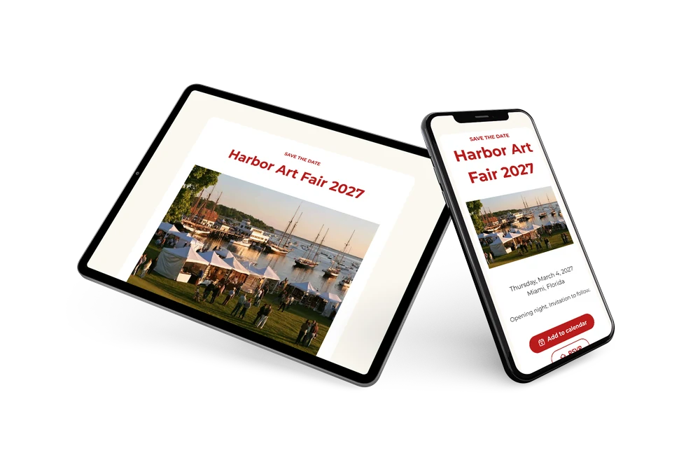 Sailboat harbor art fair save the date &ndash; example 2