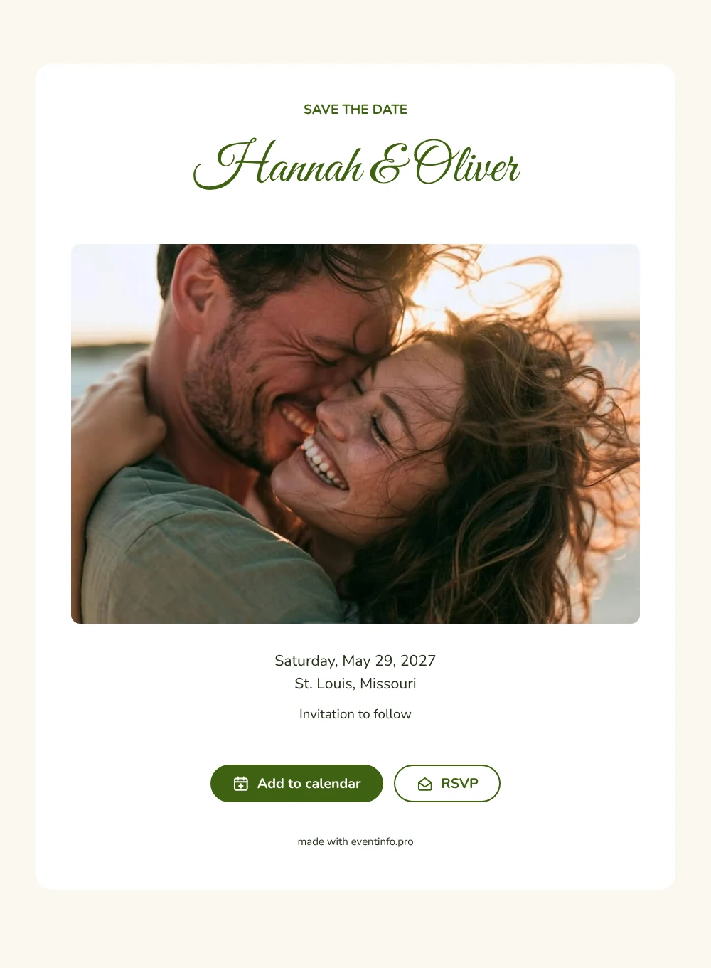 Make a conservatory wedding save the date &ndash; example 1