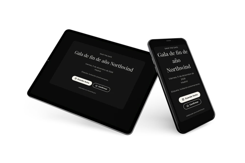 Save the date negro para gala de fin de año &ndash; ejemplo 2