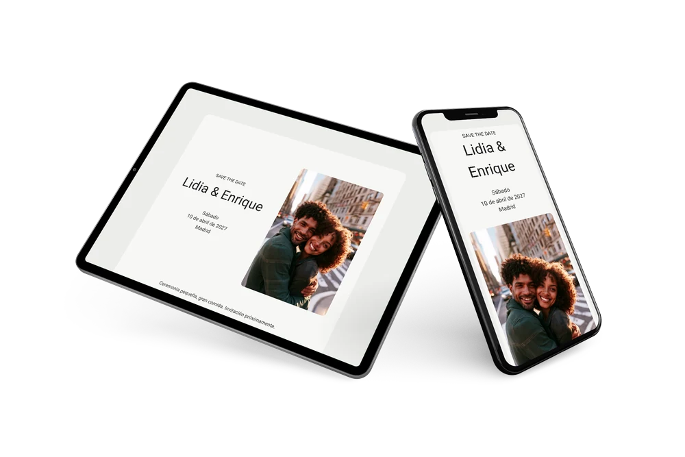 Save the date de boda civil minimalista urbano &ndash; ejemplo 2