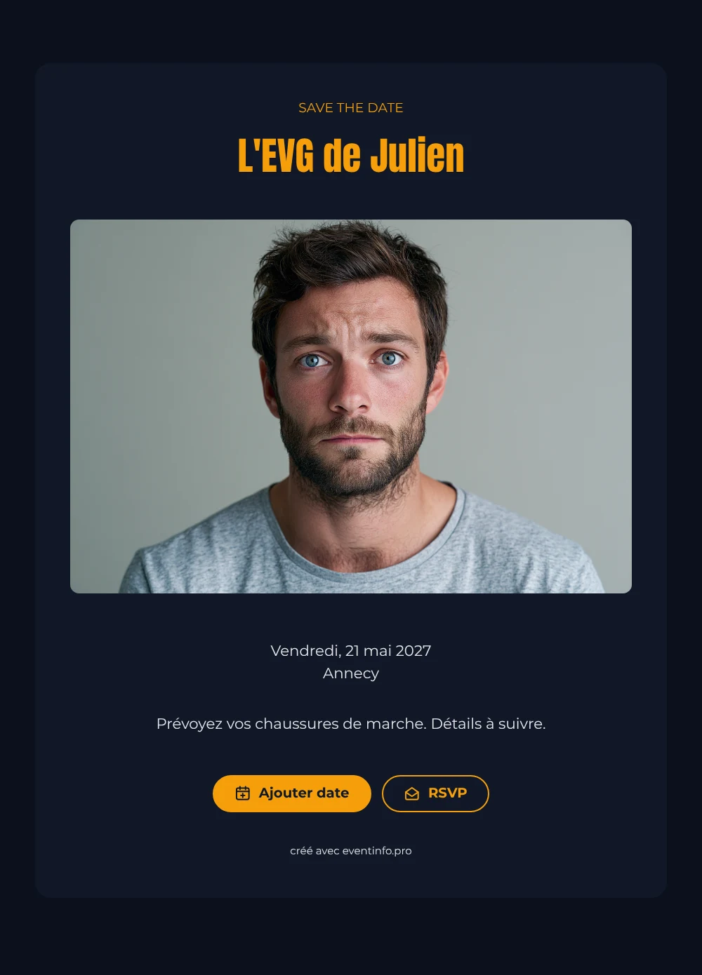 Save the date EVG anthracite et ambre