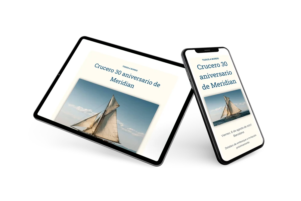 Save the date de crucero en velero azul océano &ndash; ejemplo 2