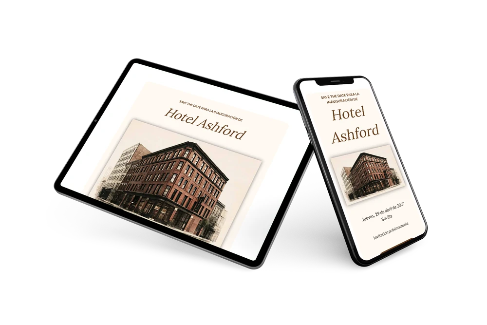 Save the date de inauguración de hotel en nogal &ndash; ejemplo 2