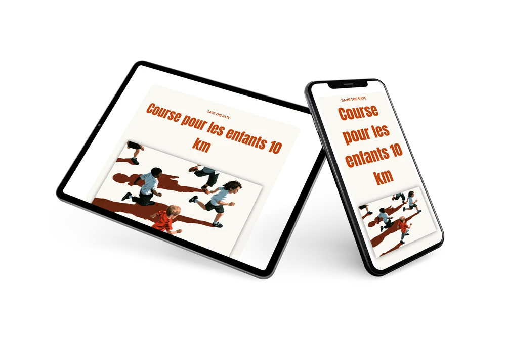 Save the date course solidaire orange brûlé &ndash; exemple 2