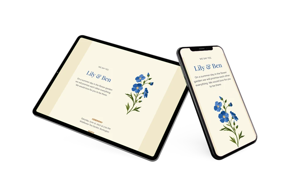 Make a butter yellow wildflower wedding invitation &ndash; example 2