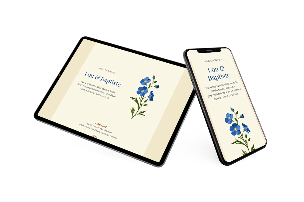 Créer un faire-part jaune et bleu &ndash; exemple 2