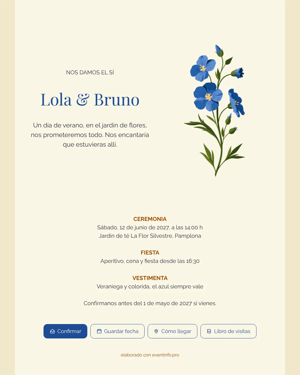 Crear una invitación de boda amarilla &ndash; ejemplo 1