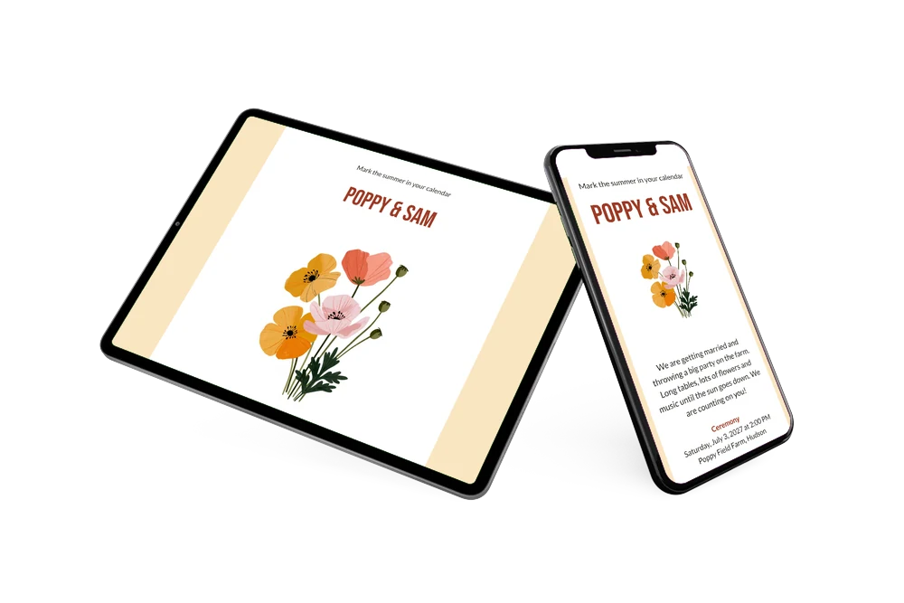 Create a summer farm wedding invitation &ndash; example 2