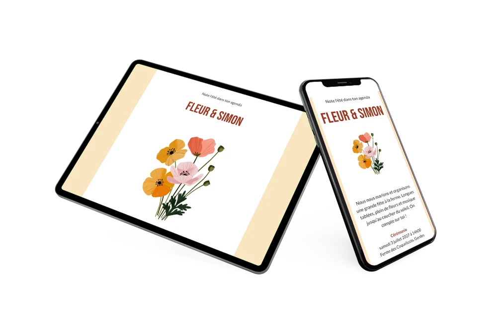 Créer un faire-part de mariage estival &ndash; exemple 2
