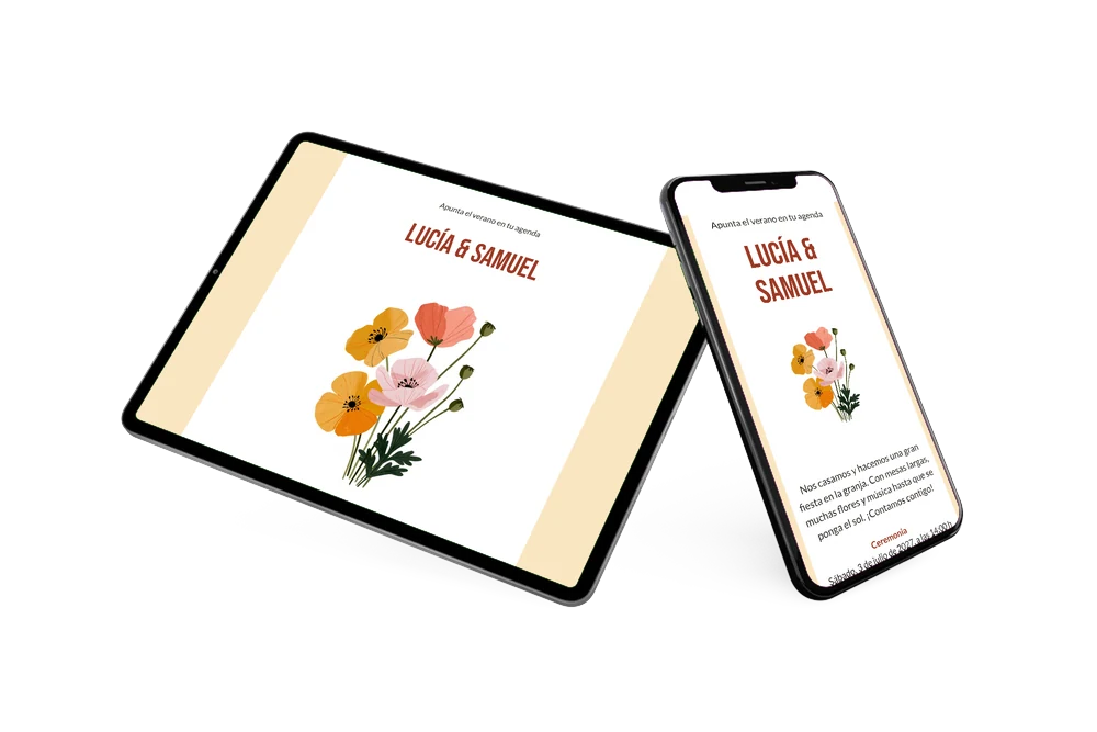 Crear una invitación de boda veraniega &ndash; ejemplo 2
