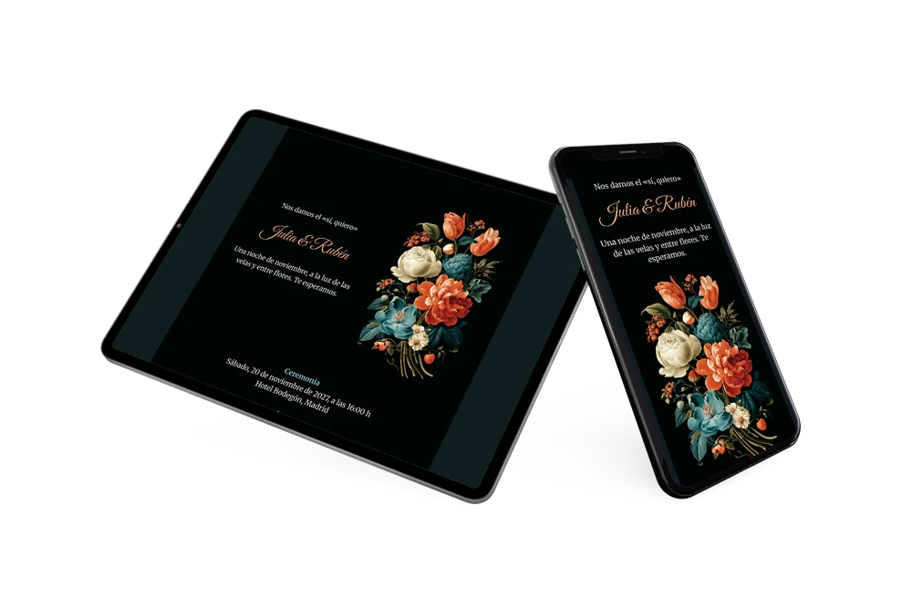 Enviar una invitación de boda negra &ndash; ejemplo 2