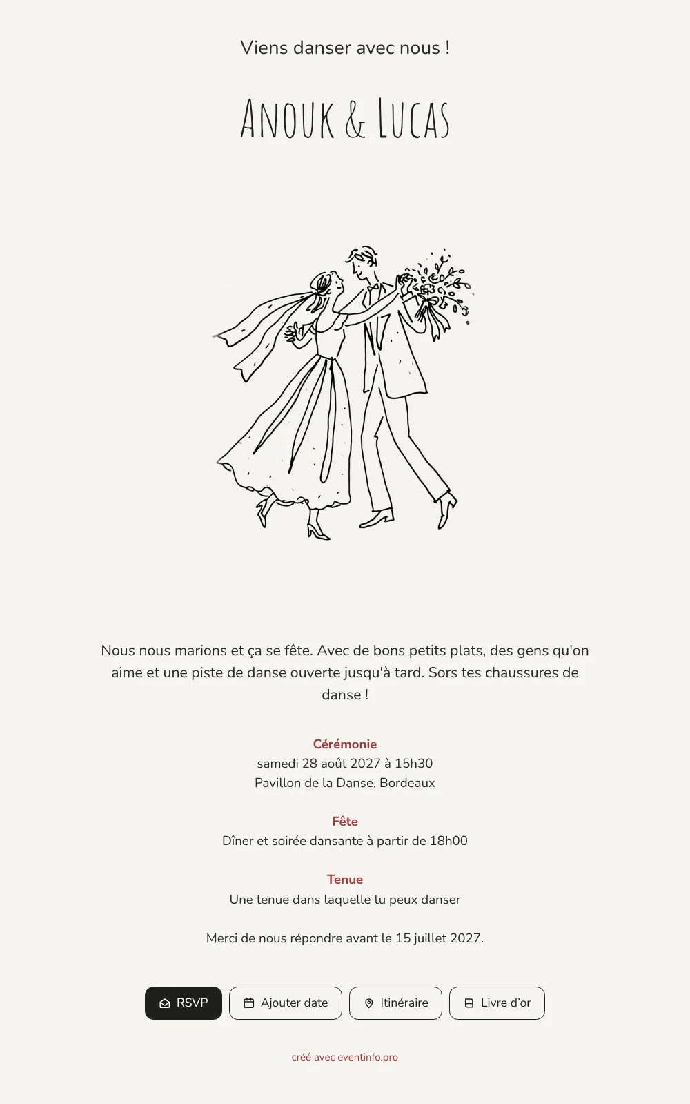 Créer un faire-part de mariage festif &ndash; exemple 1