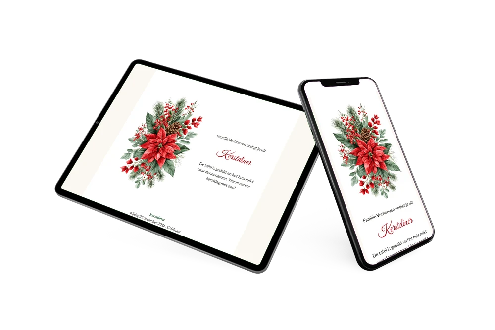 Witte kerstuitnodiging voor het kerstdiner maken &ndash; voorbeeld 2