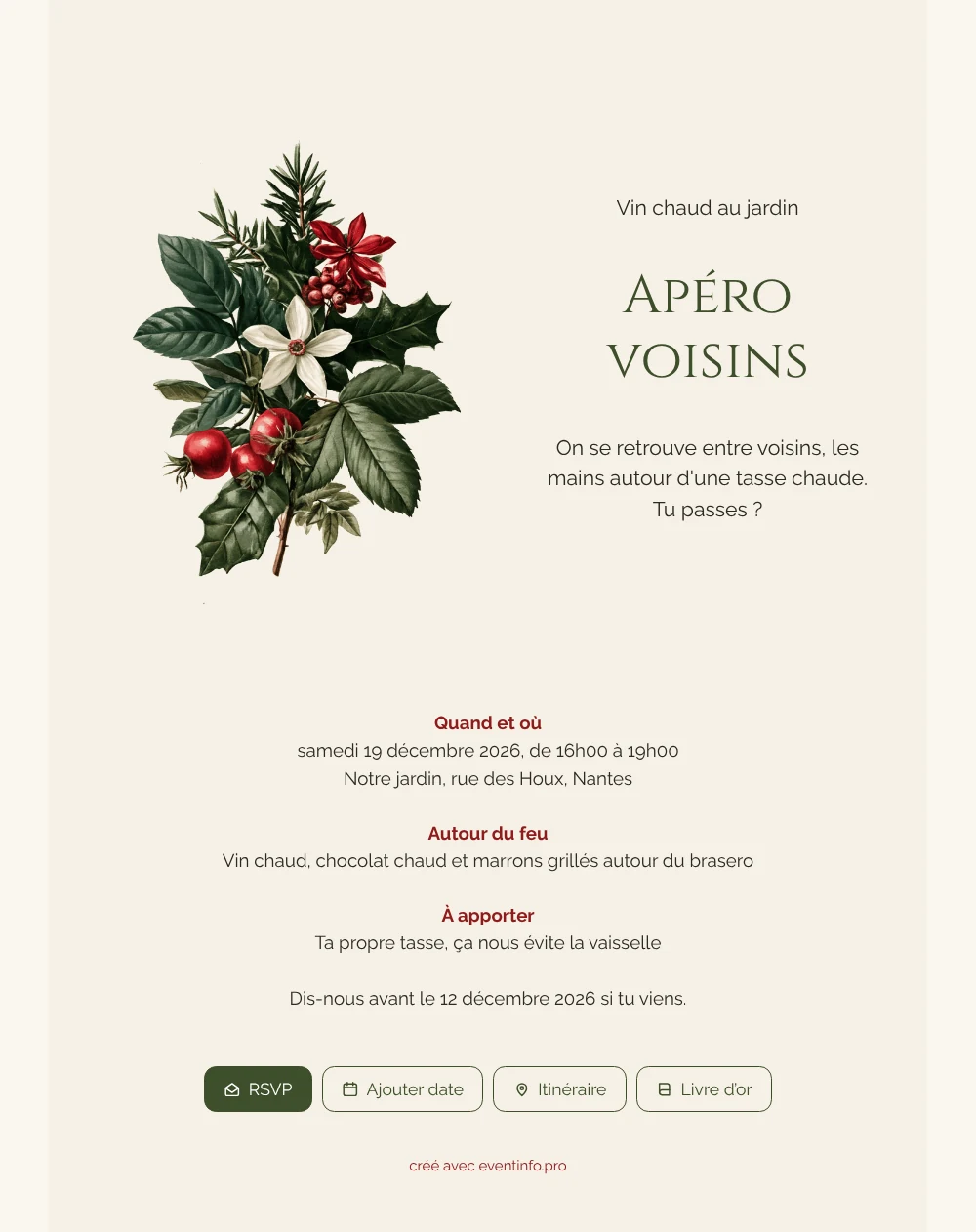 Créer une invitation pour l’apéro des voisins &ndash; exemple 1
