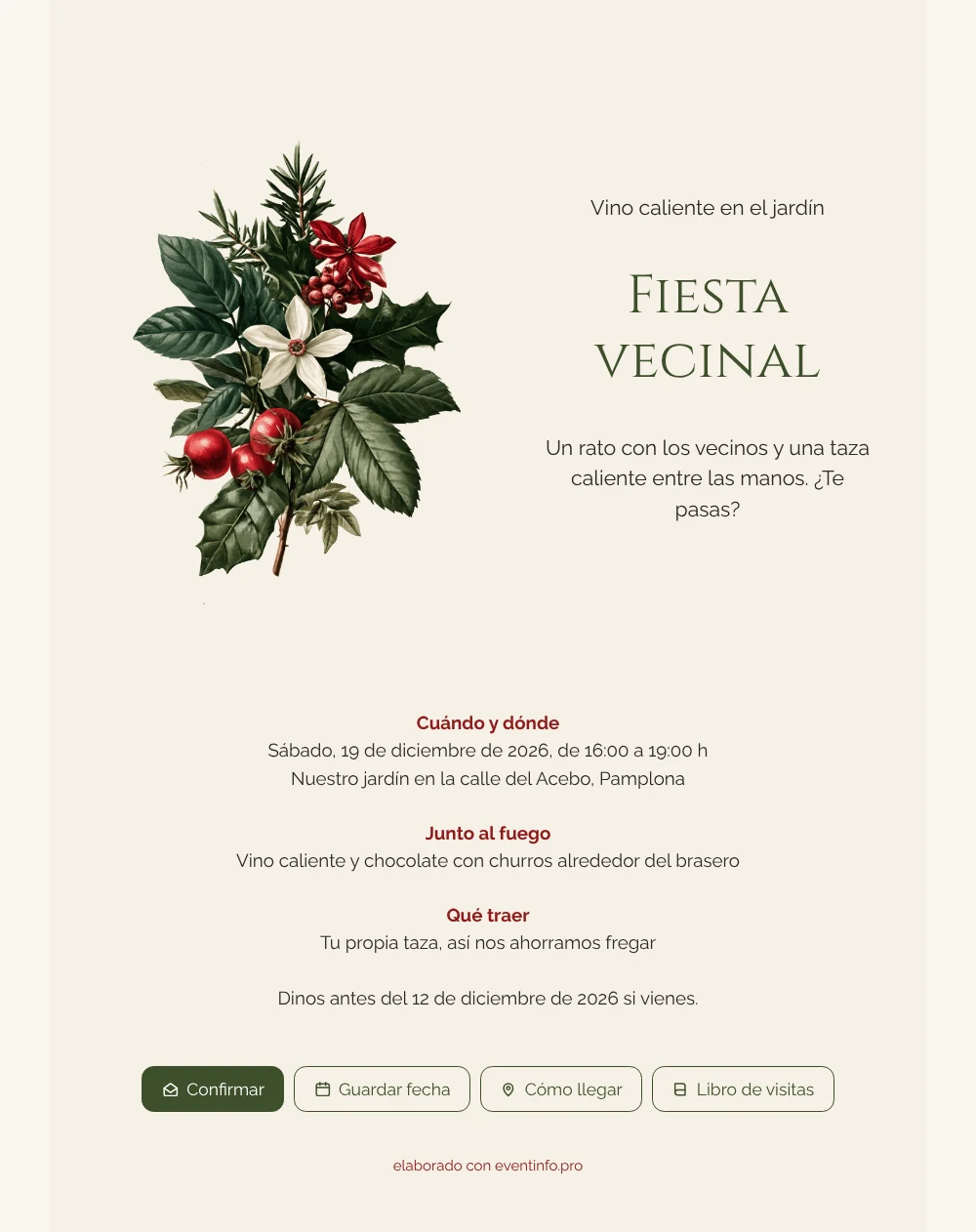 Crear una invitación para la fiesta vecinal &ndash; ejemplo 1