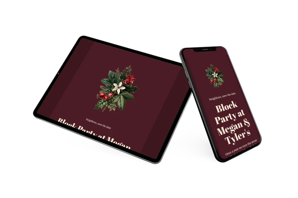 Create a holly block party invitation &ndash; example 2