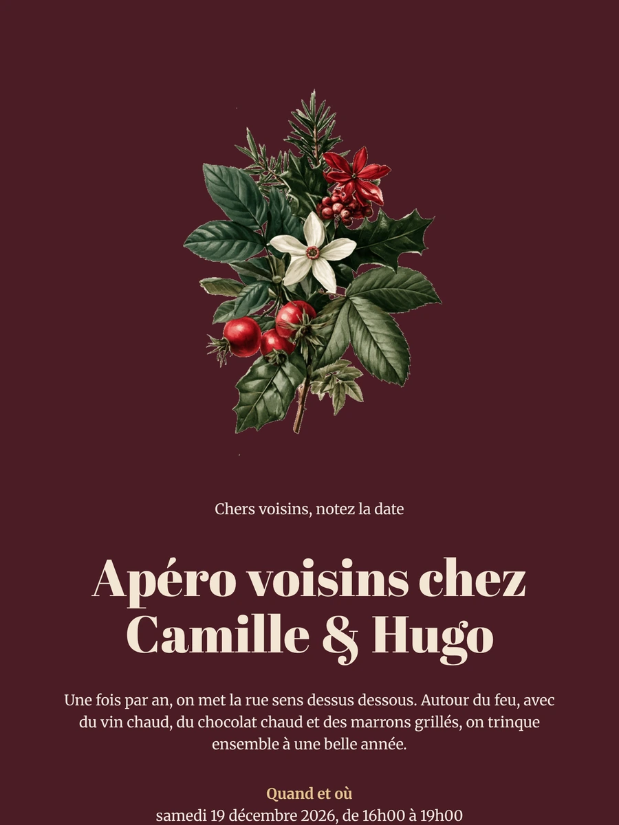 Créer une invitation d’apéro entre voisins