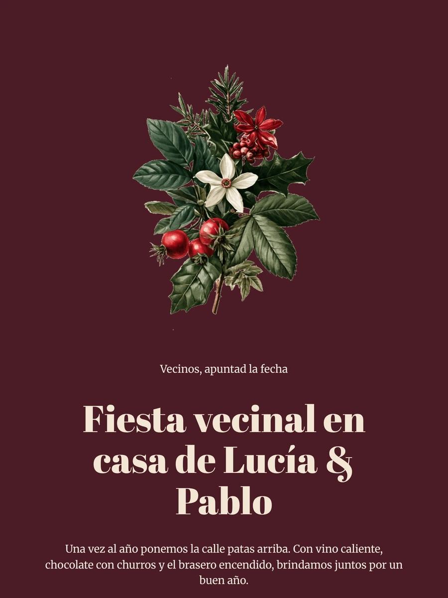Crear una invitación vecinal con acebo