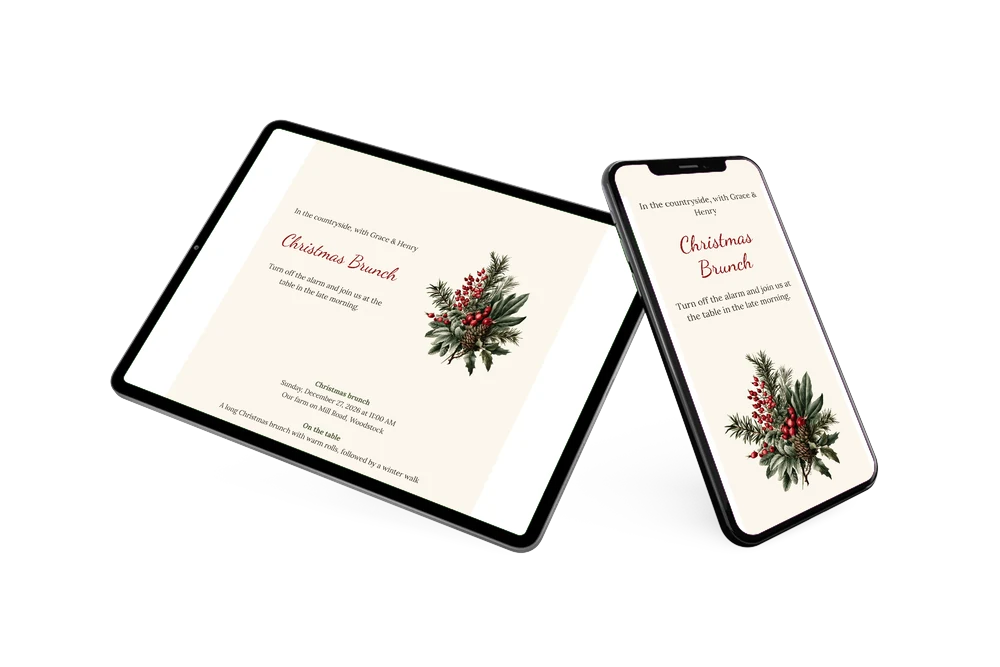 Make a farmhouse Christmas brunch invitation &ndash; example 2