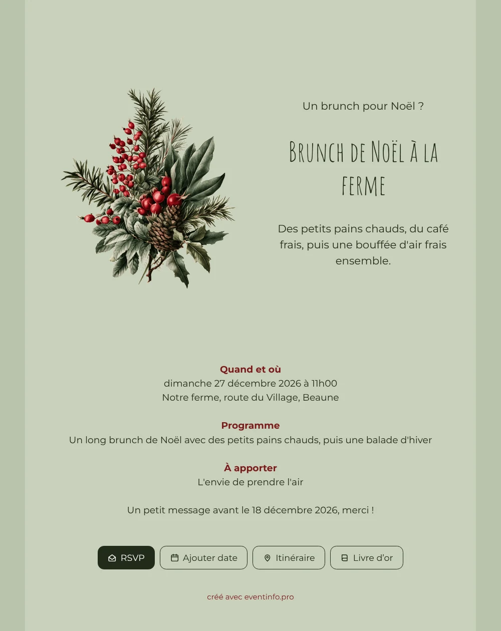 Créer une invitation de brunch champêtre &ndash; exemple 1