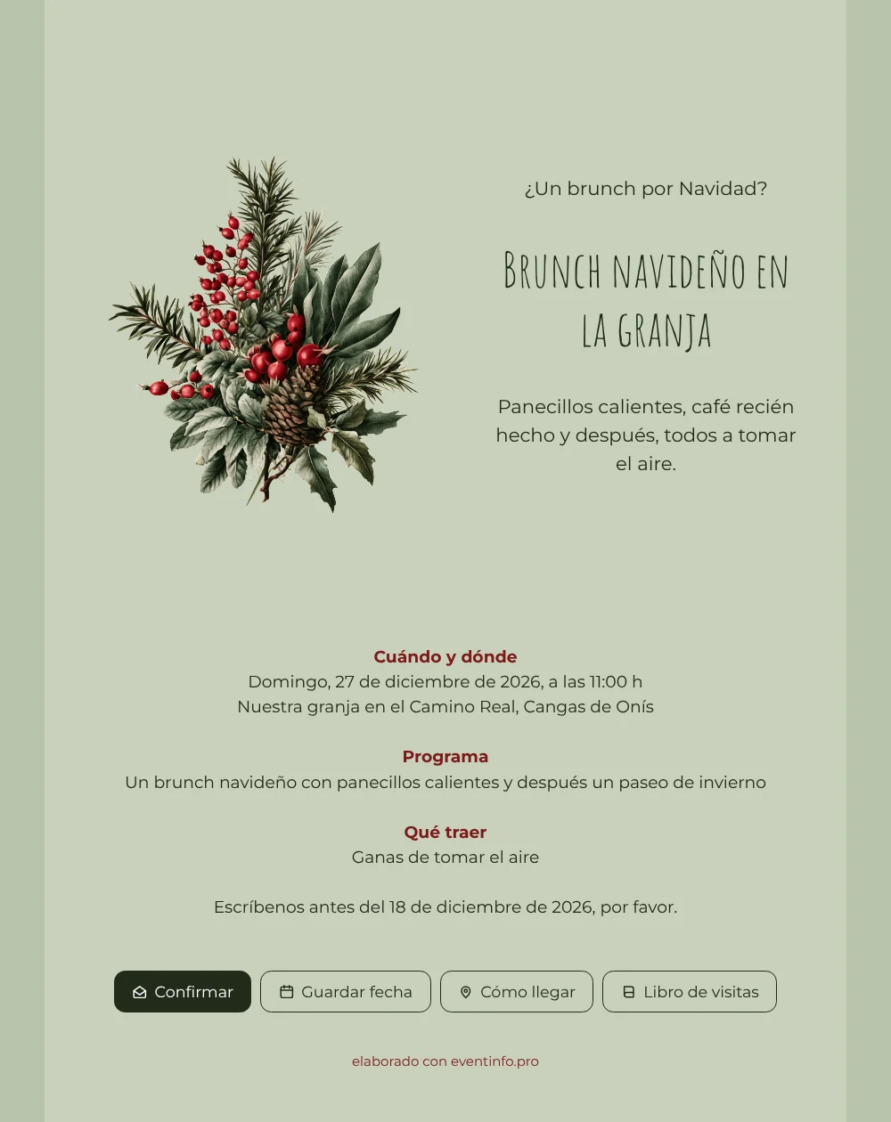 Crea tu invitación de brunch campestre &ndash; ejemplo 1