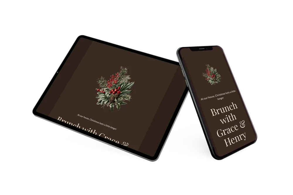 Create a dark brown Christmas brunch invitation &ndash; example 2